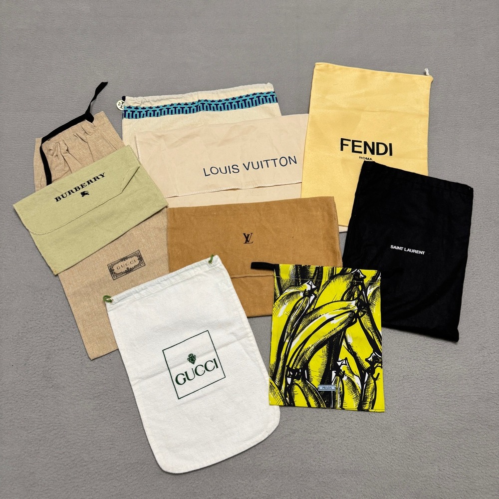 Designer Dust Bag Lot of 9 Storage Purse Wallet Shoe Covers Travel Organizer